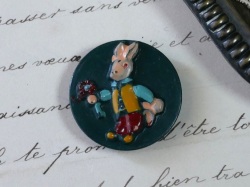 フランスプラスチックバニーボタン（Vert）