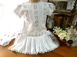 ホワイトコットンチャイルドワンピース