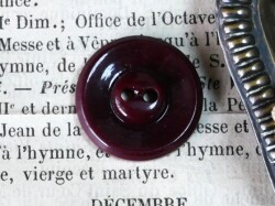 フランスアンティークプラスチックボタン（ラウンドブラウンM/M32）