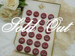 フランスアンティークハンドペイントガラリスボタンシート