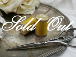 アンティークDMCミニ木製コットン糸巻き2個セット（イエロー）