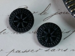 フランスアンティークフレンチジェットミニボタン2個セット