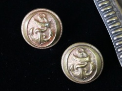 フランスアンティークアンカーメタルボタン2個セット（直径1.4cm）A