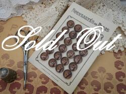 フランスアンティークガラリスミニブラウンボタンシート