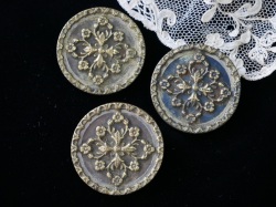 フランスアンティークアールヌーヴォーデザインメタルボタン（直径2.8cm）