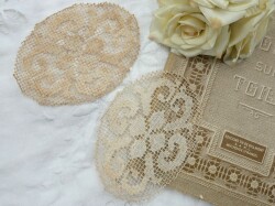 フランスオーバルフィレレースモチーフ2点セットB