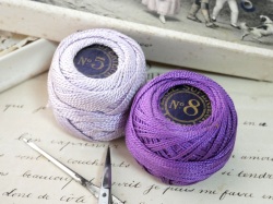 フランスパープルコットン編み糸2個セット