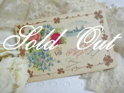 ポストカード（バラと勿忘草とクローバー）