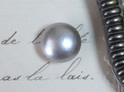 フランスヴィンテージシルバーフェイクパールボタン（直径1.0cm）