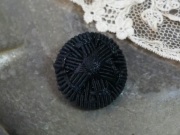 フランスヴィンテージブラックファブリックボタン(直径1.9cm～2.0cm）B