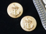 フランスアンティークアンカーメタルボタン2個セット（直径1.5cm）B