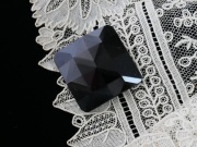 フランスヴィンテージブラックガラスファセットカットデザインボタン