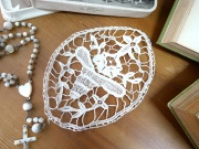 フランスアンティークオーバルフラワーデザインモチーフレース