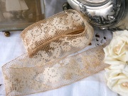 フランスアンティークバラのフィレレース