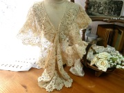 アンティークブリュッセルミックスポワンドガーズ＆デュシェスレースロングカラー