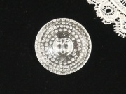 フランスヴィンテージリバースインタリオガラスボタン（直径2.2cm）