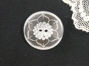 フランスヴィンテージフラワーモチーフルーサイトボタン（直径2.2cm）