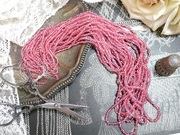 1920sフランスヴィンテージ刺繍用シードビーズクリアマゼンタピンク33g