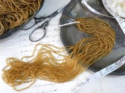 1920sフランスヴィンテージ刺繍用マイクロビーズシャンパンゴールド26g