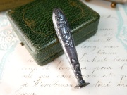 フランスアンティークシルバープレート製ヤドリギシーリングスタンプケース付き