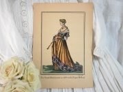 フランスアンティーク16世紀のバーゼル美しい妊婦広告入りカード