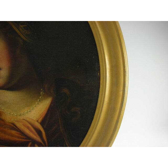 アンティーク 絵画 女性 額付き