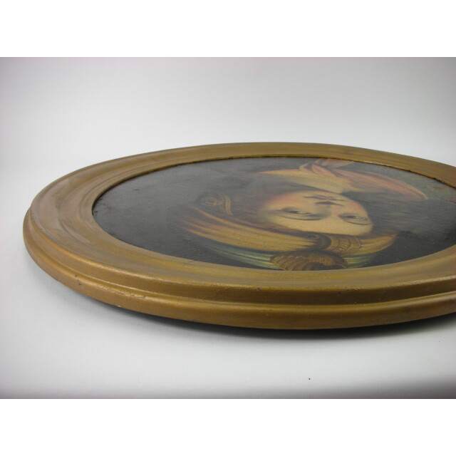 アンティーク 絵画 女性 額付き