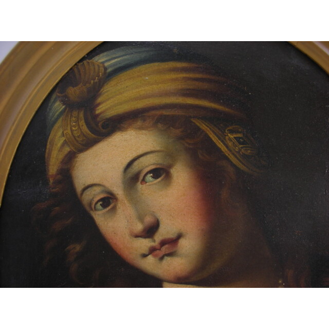 アンティーク 絵画 女性 額付き