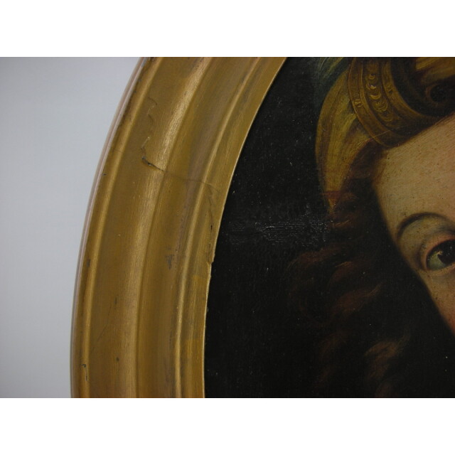 アンティーク 絵画 女性 額付き