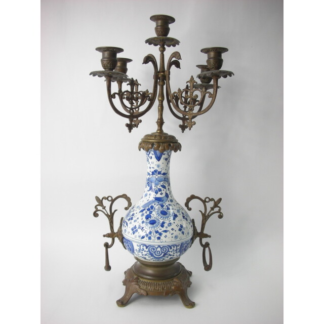 オランダ 陶器 アンティーク 燭台