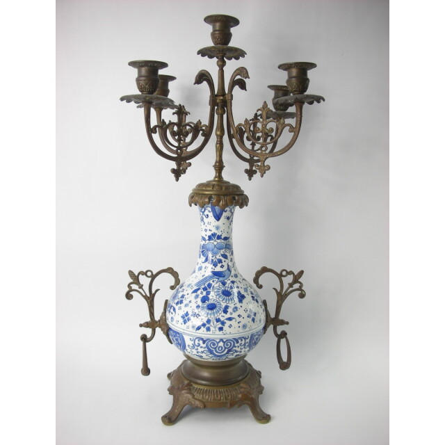 オランダ 陶器 アンティーク 燭台