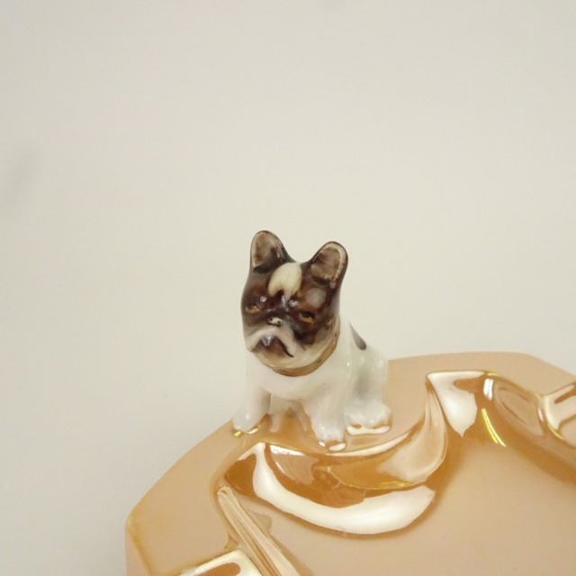 オールドノリタケ ラスター彩 ブルドッグ 灰皿 アッシュトレイ
