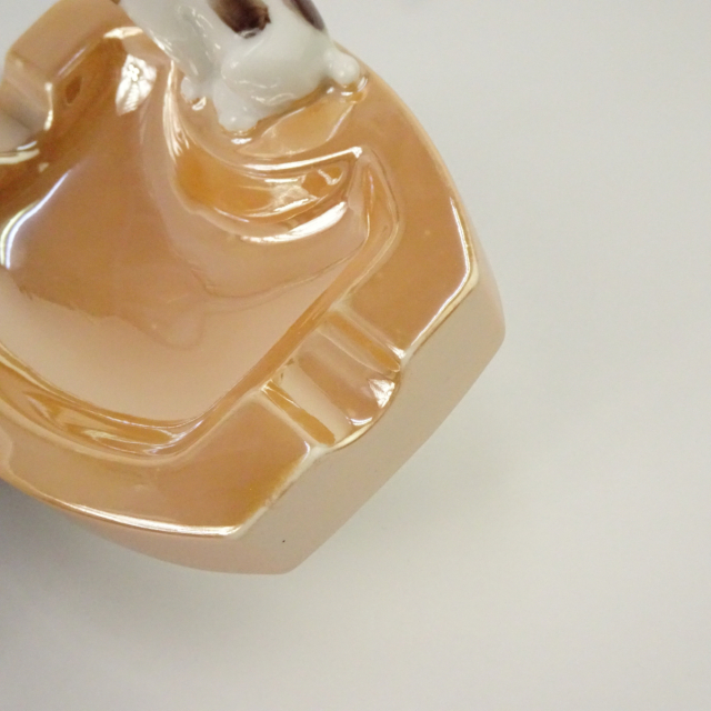 オールドノリタケ ラスター彩 ブルドッグ 灰皿 アッシュトレイ