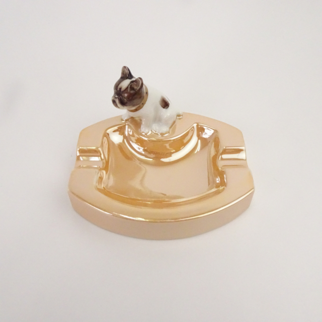 オールドノリタケ ラスター彩 ブルドッグ 灰皿 アッシュトレイ