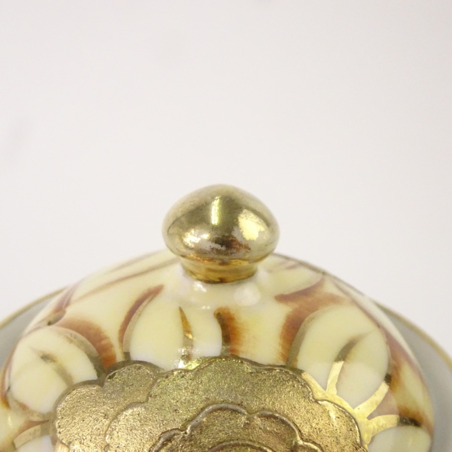 オールドノリタケ ポット 金盛上 クサラシ技法 豪華 花装飾図紋
