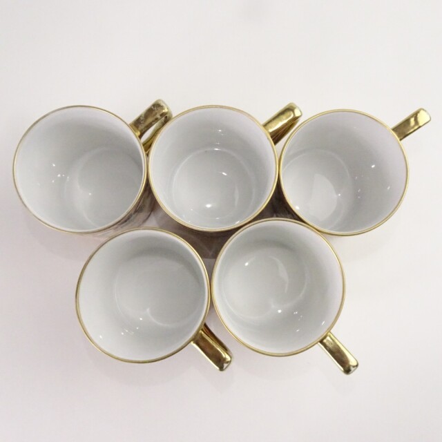 オールドノリタケ 金彩 デミタスカップ アンドソーサー ポット クリーマー デミタスカップ  マルキ印