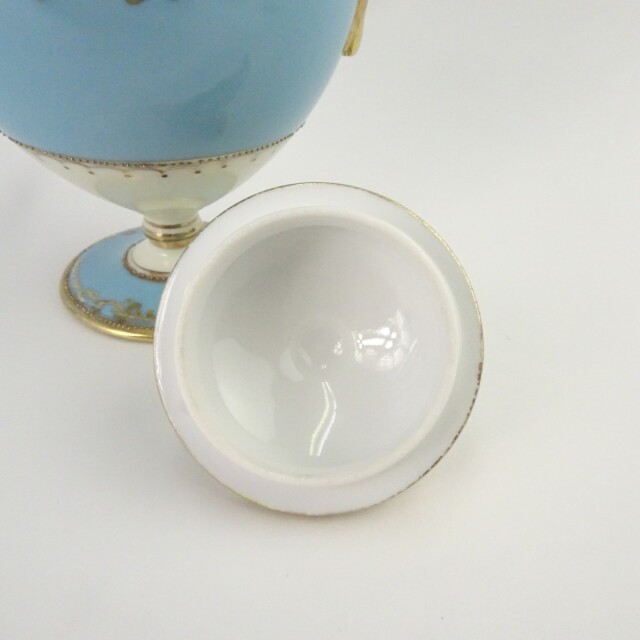 オールドノリタケ 金彩 薔薇 花柄 カップ＆ソーサーセット 水色 食器