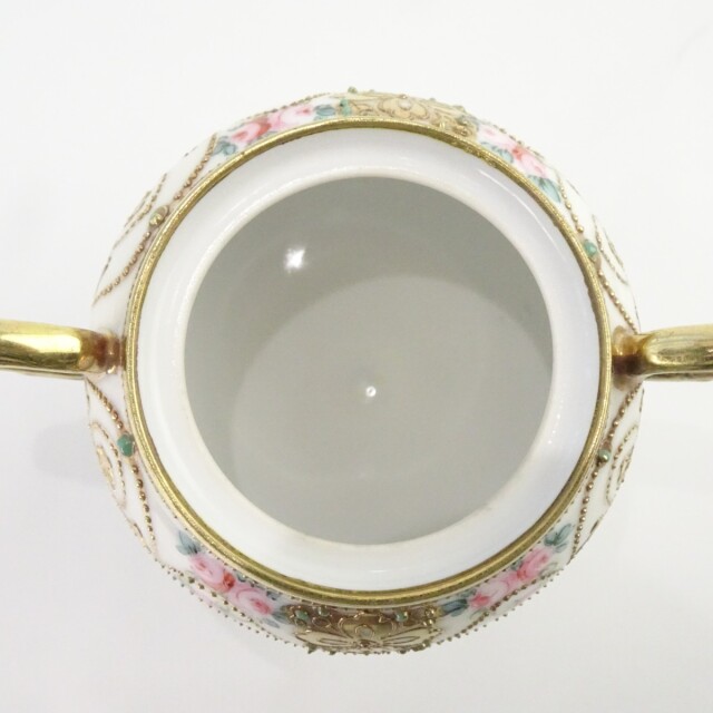 オールドノリタケ 金彩 薔薇 花柄 カップ＆ソーサーセット 水色 食器