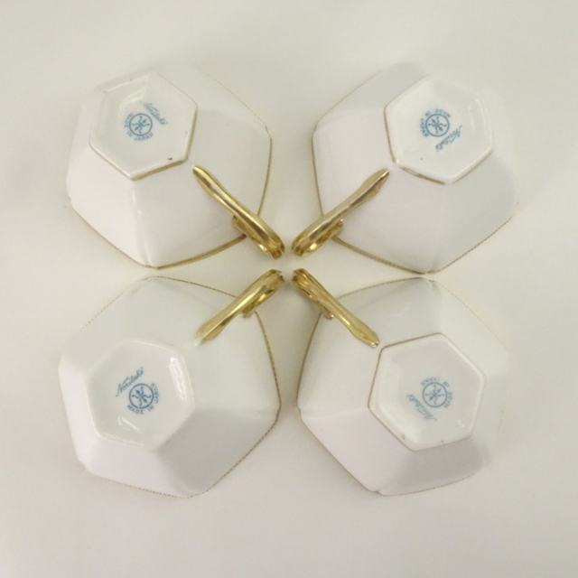 オールドノリタケ 金彩 花柄 六角形 ティーポット カップ＆ソーサーセット マルキ印