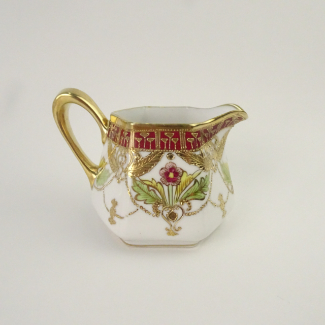 オールドノリタケ 金彩 花柄 六角形 ティーポット カップ＆ソーサーセット マルキ印