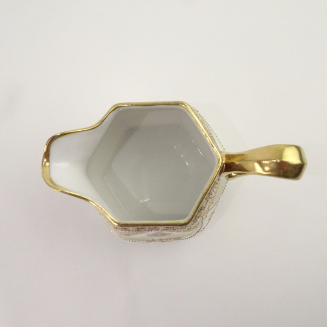 オールドノリタケ 金彩 花柄 六角形 ティーポット カップ＆ソーサーセット マルキ印