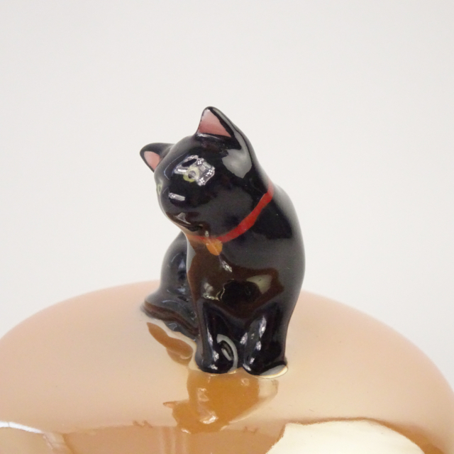 オールドノリタケ 猫 ラスター彩 小物入れ
