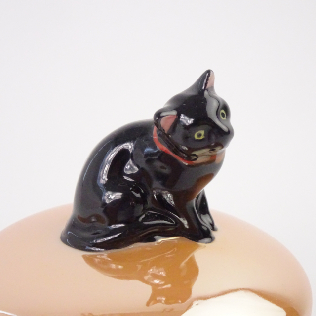 オールドノリタケ 猫 ラスター彩 小物入れ