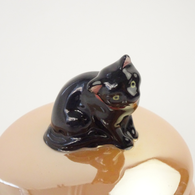 オールドノリタケ 猫 ラスター彩 小物入れ