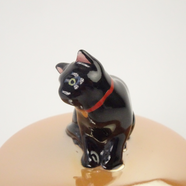 オールドノリタケ 猫 ラスター彩 小物入れ