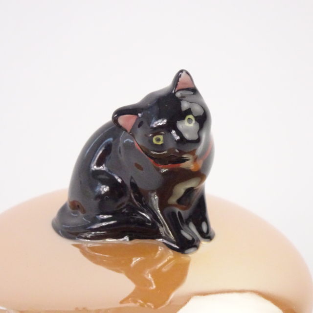 オールドノリタケ 猫 ラスター彩 小物入れ