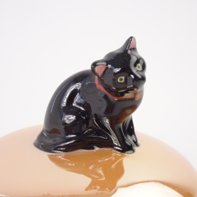 オールドノリタケ 猫 ラスター彩 小物入れ