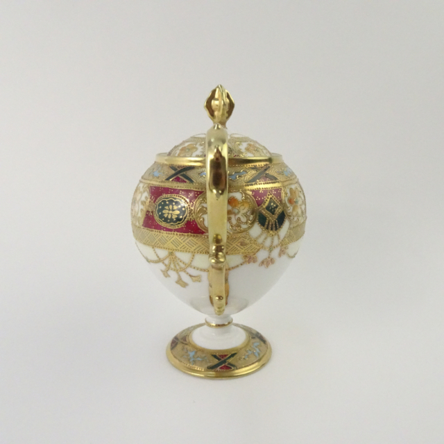 オールドノリタケ金と金点盛りのクリーマー美術品メープル印1890年代技術力の凄さ オールドノリタケ金と金点盛りのクリーマー美術品メープル印1890