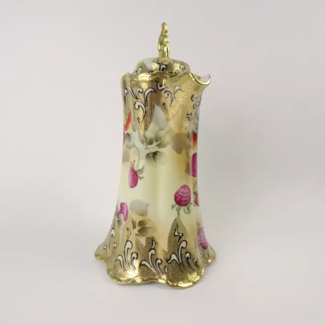 オールドノリタケ 手描き陶器4点セット 金彩装飾 オールドノリタケ 金彩 金点盛り 蓋付きチョコレートポット