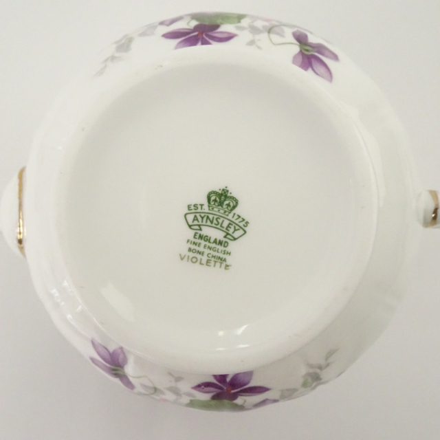 英国製】エインズレイ VIOLETTE スミレ カップ＆ソーサー ティーポット